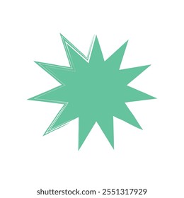 green star brushstroke geometric shape isolated