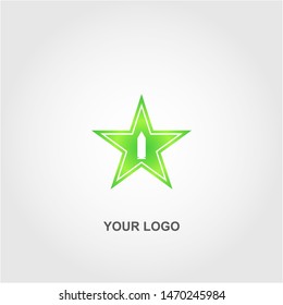 green star bullet logo. gradation color template design vector