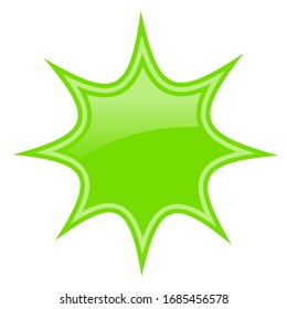 Green star burst icon isolated on white background