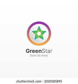 Green star with circle gradient logo