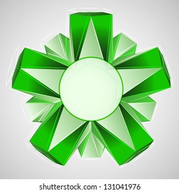 green star composition with circle frame vector illustration