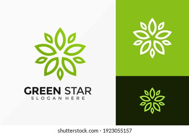 Green Star Creative Logo Design. Modern Idea logos designs Vector illustration template