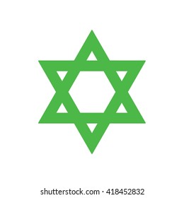 Green star of David vector icon