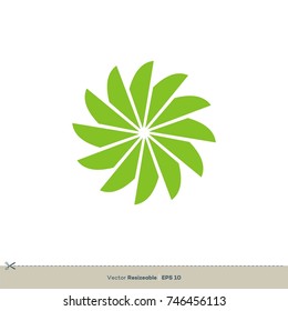 Green Star Flower Vector Logo Template Illustration Design. Vector EPS 10.