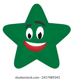 Green  star icon. vector illustration