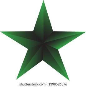 Green star isolated on white background