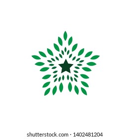 green star leaf logo design inspiration