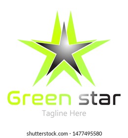 green star logo is a simple logo, like a star in a simple green color, suitable for various needs of your company or business logo,