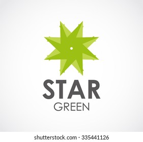 Green star natural abstract vector and logo design or template ecology business icon of company identity symbol concept