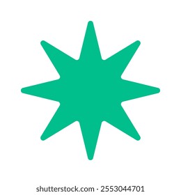 Green star shape abstract geometry