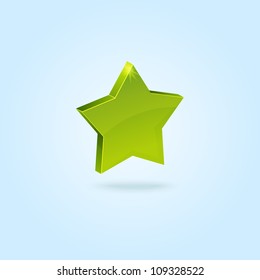 Green star symbol isolated on blue background. This vector icon is fully editable.