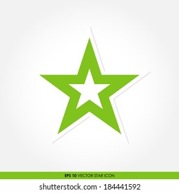 Green star vector icon