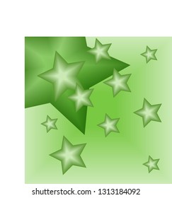 green starfall on bright background
