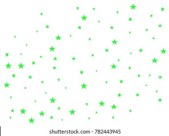 Green starry background. Tiny stars. Confetti celebration, Falling green abstract decoration for party, birthday celebrate, anniversary or event, holiday festive. Festival decor.
