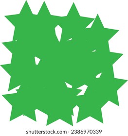 green stars confetti isolated on white background