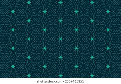 Green stars fabric design pattern