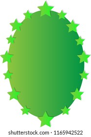 Green Stars frame In Circle Vector Illustration. 