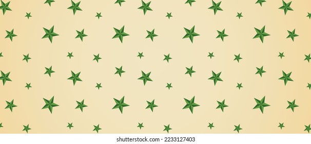 Green stars on a editable background. Vector. banner, textile, background, packaging, printing, website. Christmas Background.