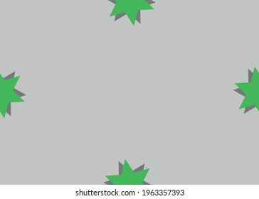 Green stars on a gray background. Seamless texture. Vector.
