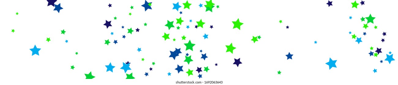 Green Stars Space. Indigo Texture Greeting. Blue Confetti Isolated. Tiny Starry Holiday. Summer Banner. Christmas Sky. Sparkling Background. Celebration Card. 