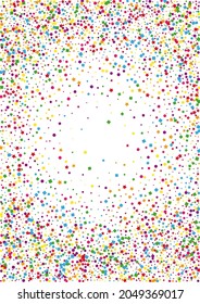 Green Stars Square Illustration. Cartoon Dot Background. Red Confetti Decoration. Element Star Background. Pink Rainbow Circle.