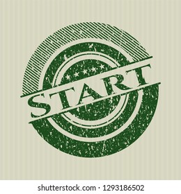 Green Start distressed rubber grunge seal