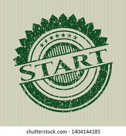 Green Start distressed rubber grunge stamp