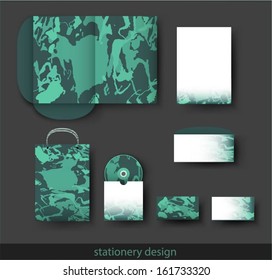 green stationery design