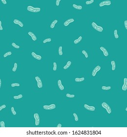 Green Steak meat icon isolated seamless pattern on green background.  Vector Illustration