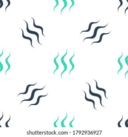 Green Steam icon isolated seamless pattern on white background.  Vector