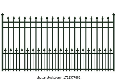 Green steel fence. vector illustration