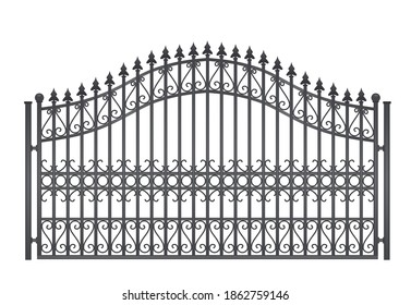 Green steel fence. vector illustration