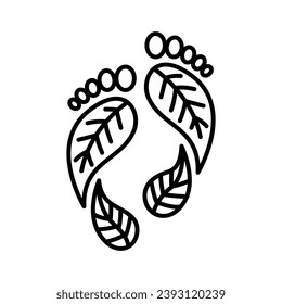 Green step color flat icon. Eco friendly. Zero carbon footprint