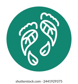 Green step color flat icon. Eco friendly. Zero carbon footprint