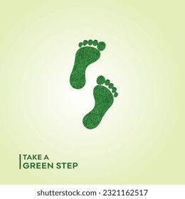 Green Steps, Eco living, Ecology, Nature, Foot steps, Greenery Vector Design Template