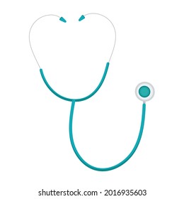 Green stethoscope for use in web design or clipart