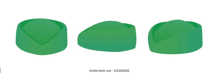 Green  stewardess hat. vector illustration