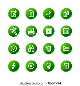 iconos de documento pegatinas verdes