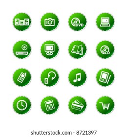 green sticker e-shop icons