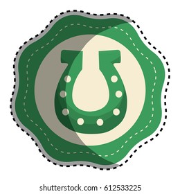 green sticker horseshoe decoration art