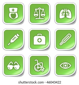 Green sticker with icon 13