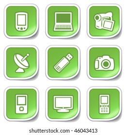 Green sticker with icon 16