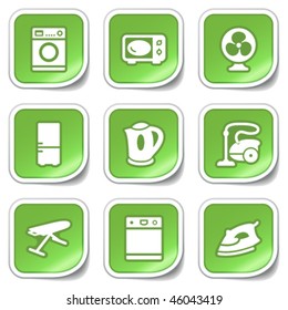 Green sticker with icon 18