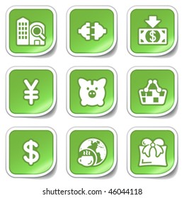 Green sticker with icon 24