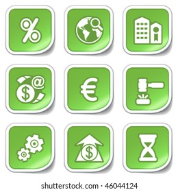 Green sticker with icon 25