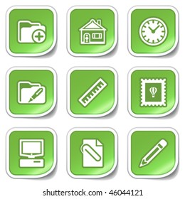 Green sticker with icon 27
