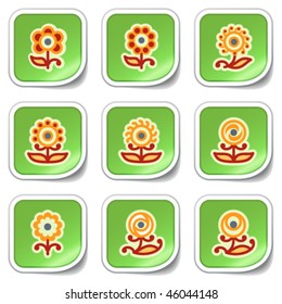 Green sticker with icon 32
