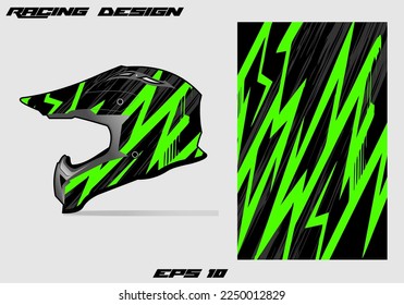 Green sticker sport helmet wrap and vinyl sticker design.