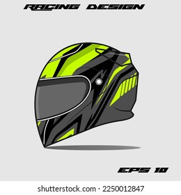 Green sticker sport helmet wrap and vinyl sticker design.