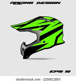 Green sticker sport helmet wrap and vinyl sticker design.